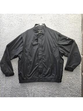 FootJoy DryJoys Golf Rain Jacket Mens 2XL Black Waterproof Golf Full Zip